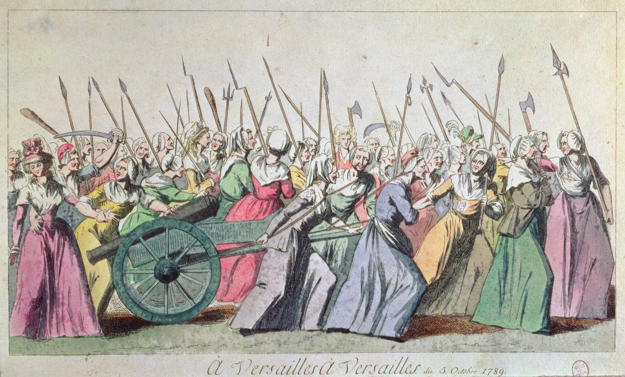 「ヴェルサイユ、ヴェルサイユ」1789年10月5日、パリのヴェルサイユの女たちの行進曲（127501と154733を参照） 作： フランス語学校