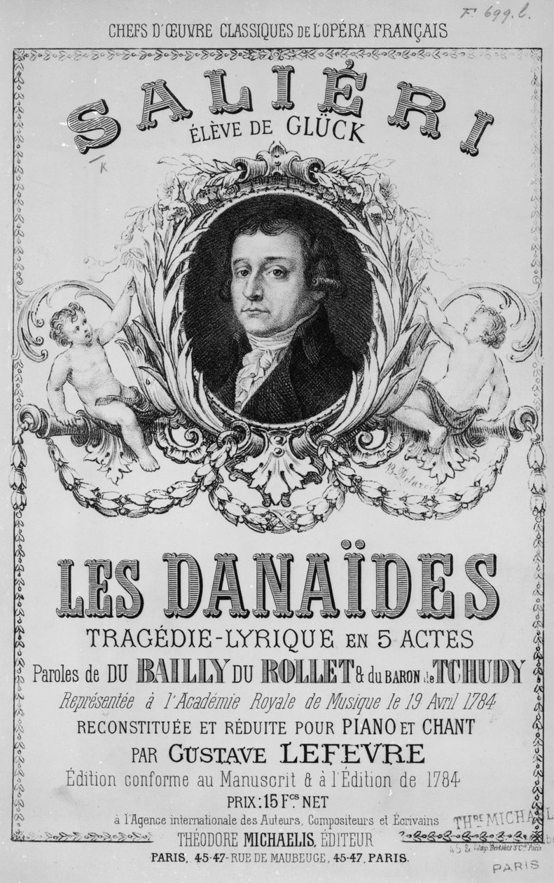 「Les Danaides」の広告、1784年4月19日 作： フランス語学校