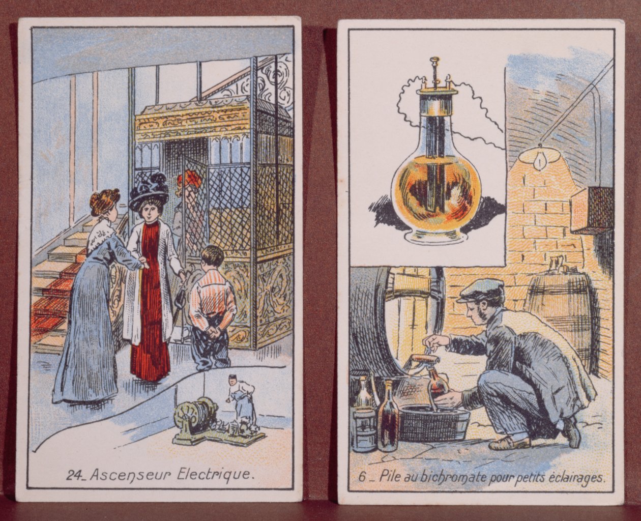Les Merveilles de lElectriciteシリーズの電気リフトと電気照明、c.1910-14 作： フランス語学校