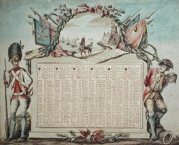 1780年のカレンダー 作： フランス語学校