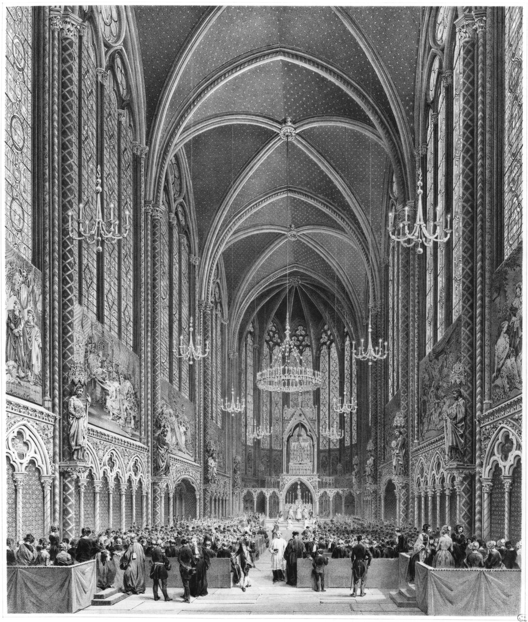 1849年頃、サントシャペルで魔術師のミサを祝った 作： フランス語学校