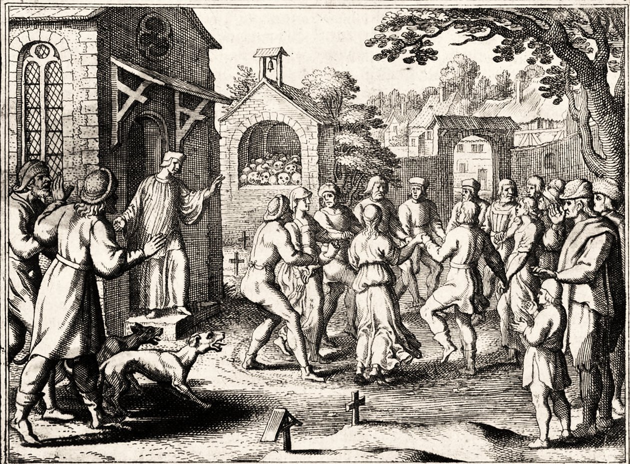 ペスト、ストラスブール、アルザスのダンス。 1518 作： フランス語学校