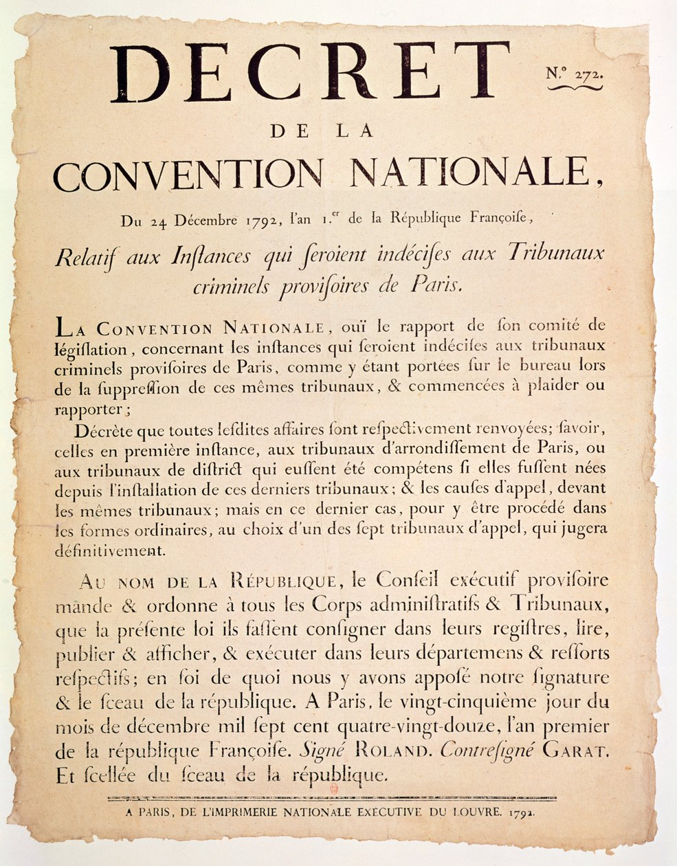 1792年12月24日の全国大会令 作： フランス語学校