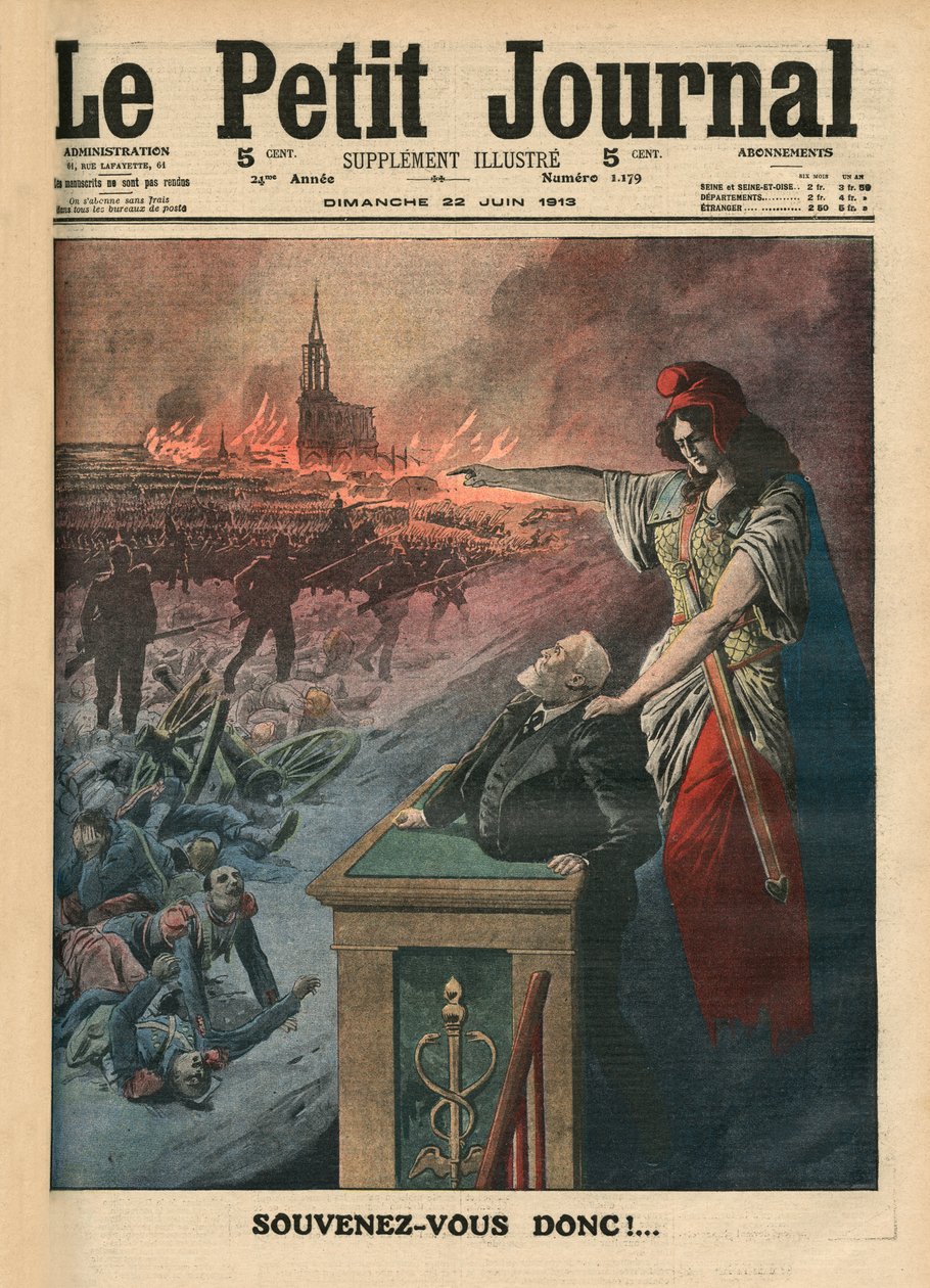 フランス、ジャンジョレス、マリアンヌの武装解除、1903年12月6日の「ルプチジャーナル」のイラスト 作： フランス語学校