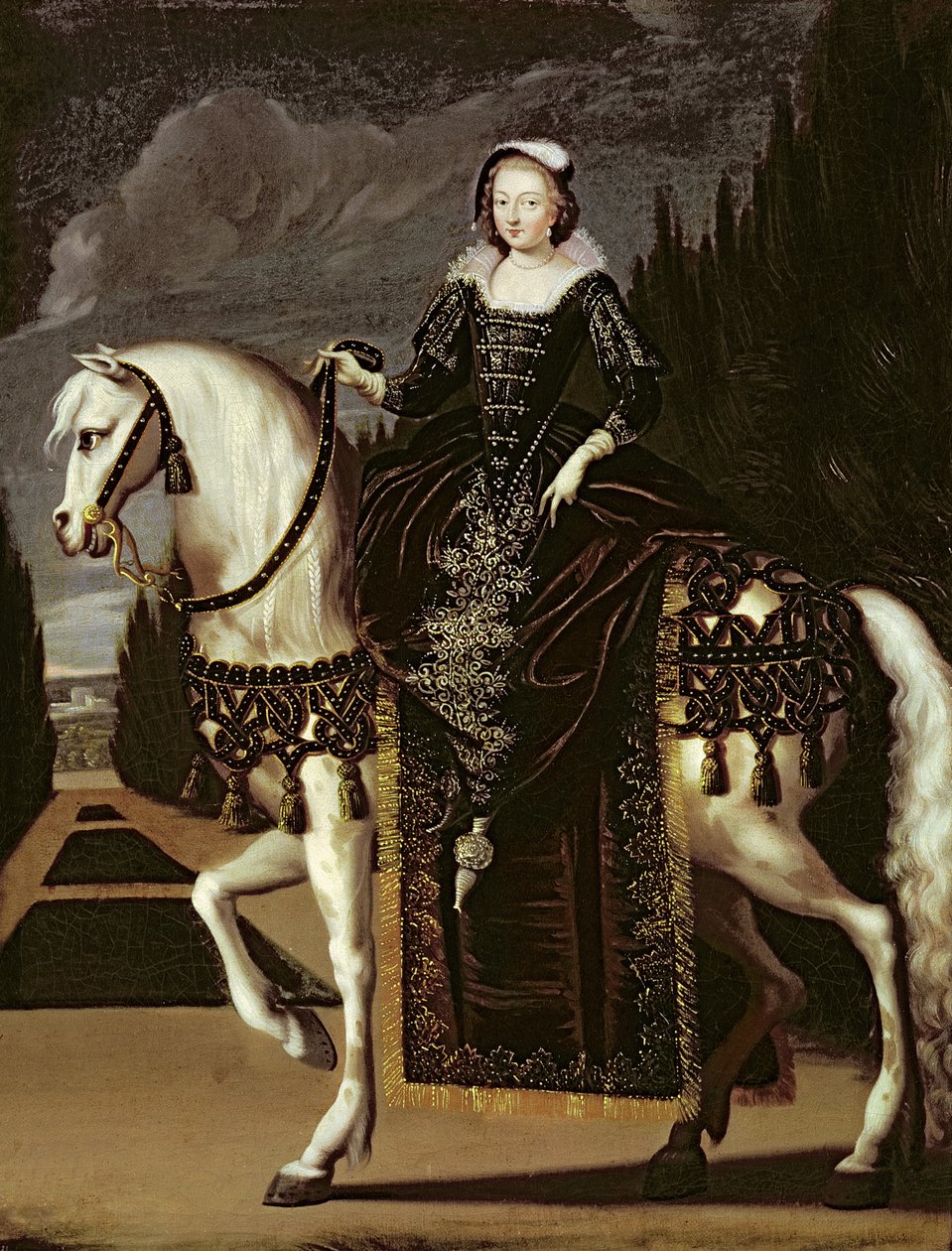 マリー・ド・メディチの乗馬の肖像（1573-1642） 作： フランス語学校