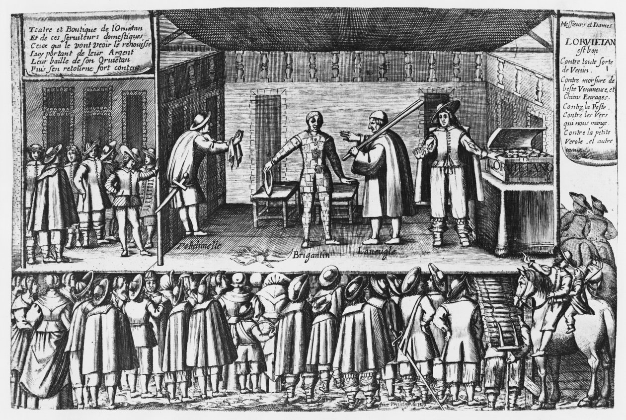 パリのサンジェルマン見本市、1620年頃から30年頃のオルヴィタン販売者の茶番 作： フランス語学校