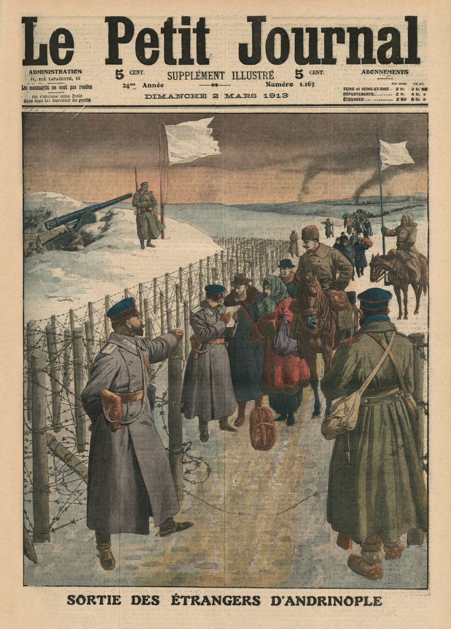 アンドリノープル出身の外国人、「ルプチジャーナル」の表紙イラスト、補足イラストレーター、1913年3月2日 作： フランス語学校