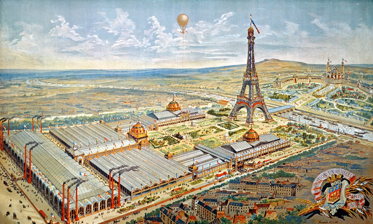 1889年パリの万国博覧会の全体像 作： フランス語学校