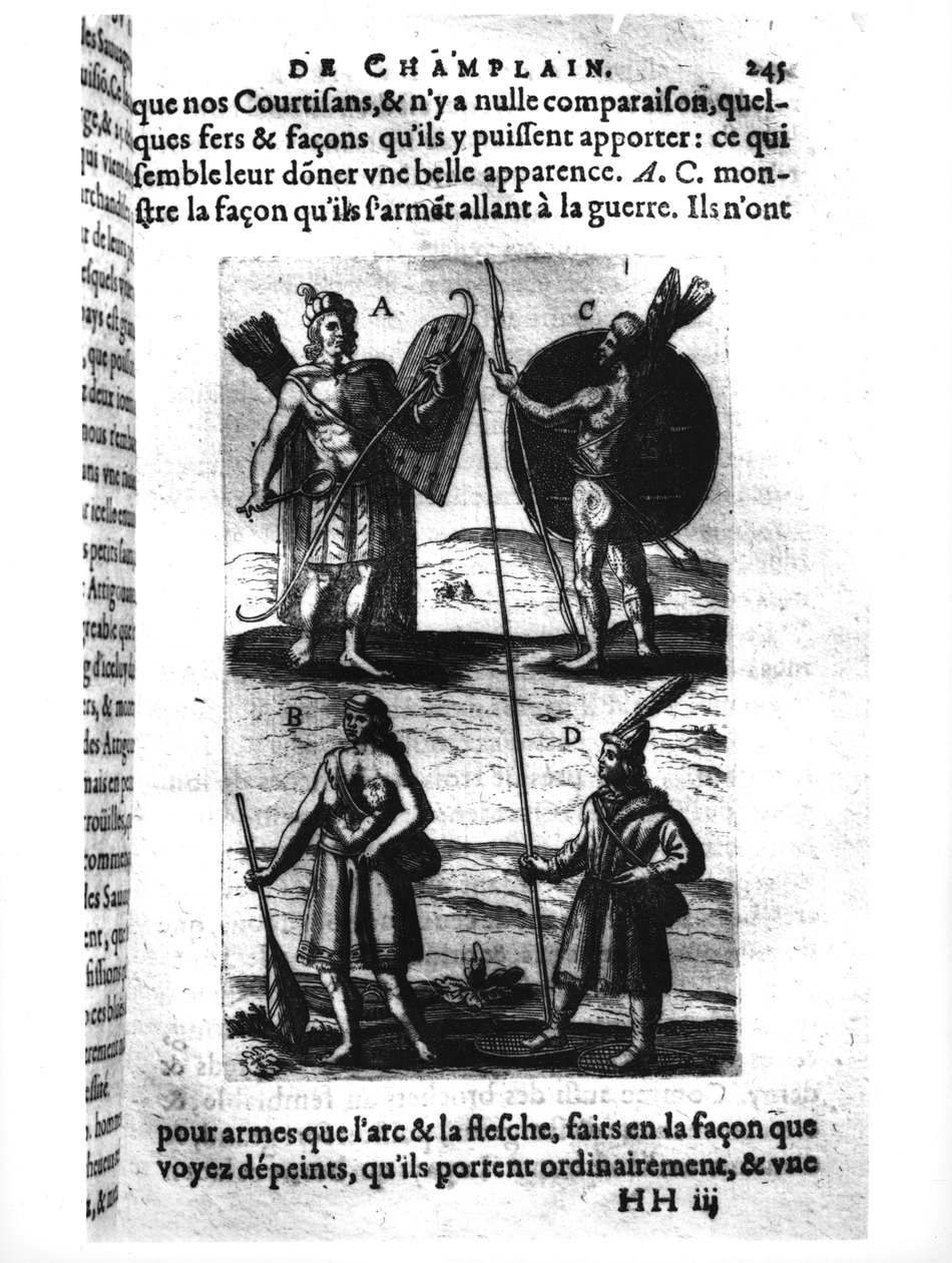 サミュエルドシャンプラン（1567-1635）による「シャンパーニュの航海」からのニューフランスのイロコイ 作： フランス語学校