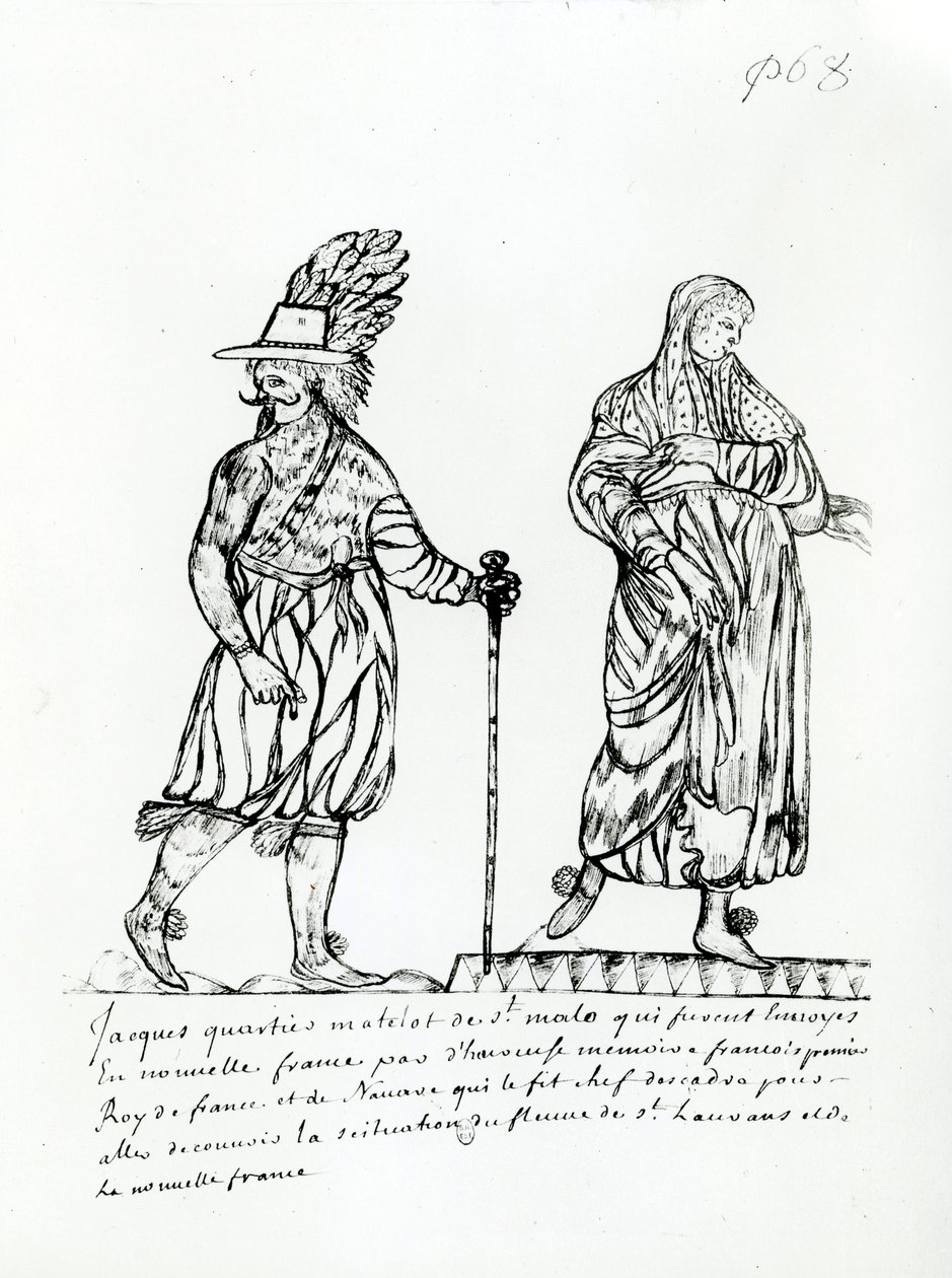 Codex Canadiensisの「Raretes des Indes sauvage」のジャックカルティエ（1491-1557） 作： フランス語学校