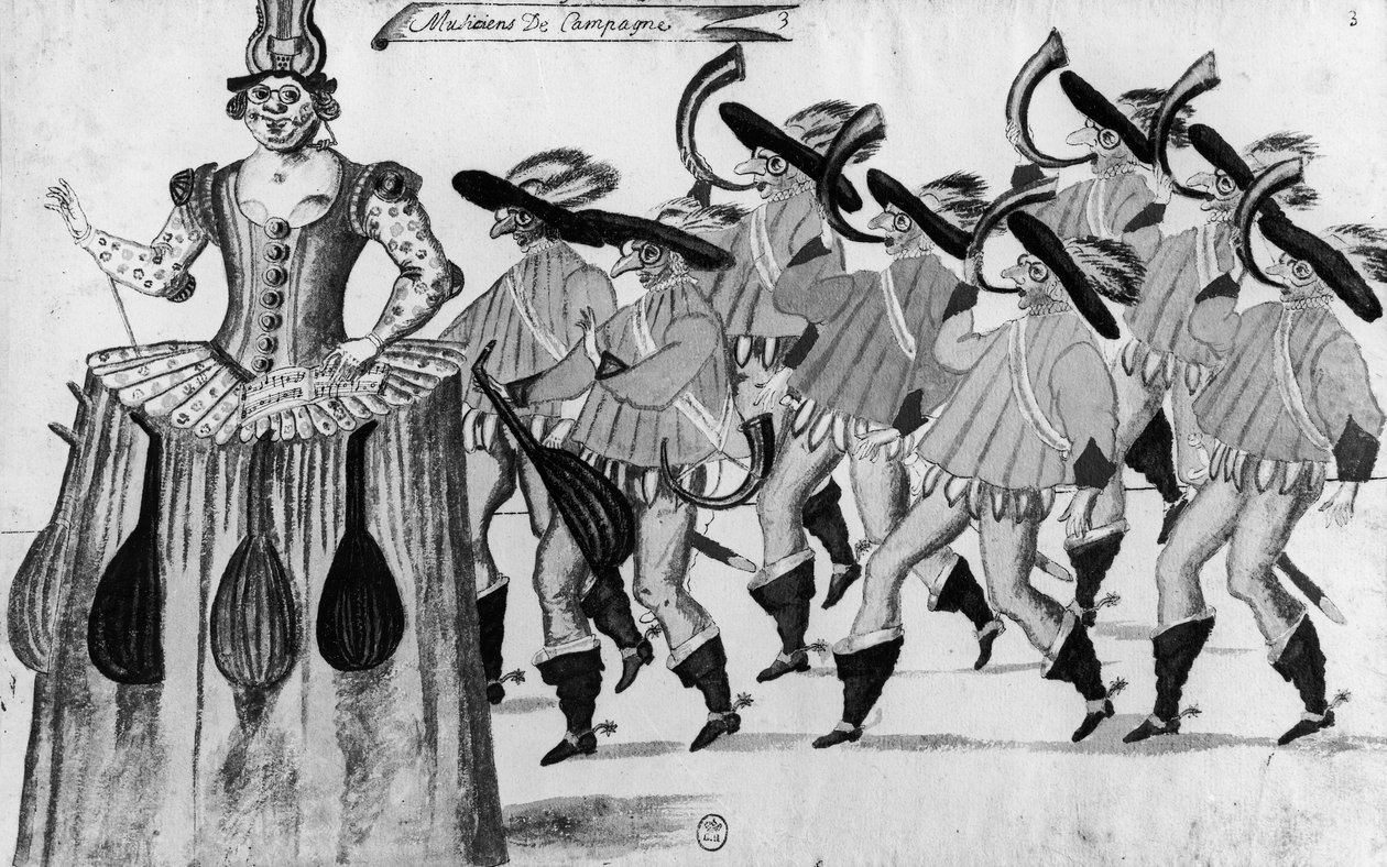 サンジェルマンのレフィーデフォレド1625年2月11日ルーブル美術館で踊る（紙にペンとトイレ） 作： フランス語学校