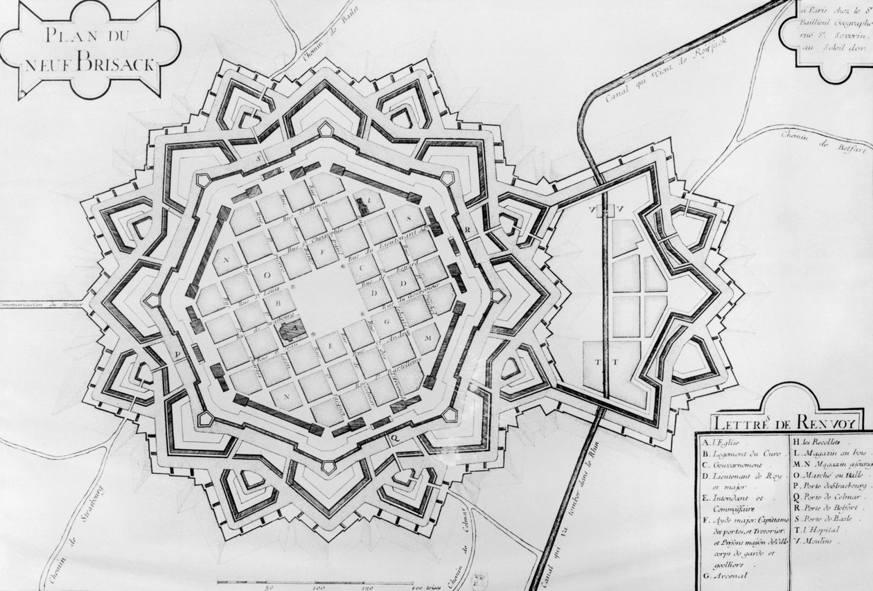Neuf-Brisachの地図と要塞 作： フランス語学校