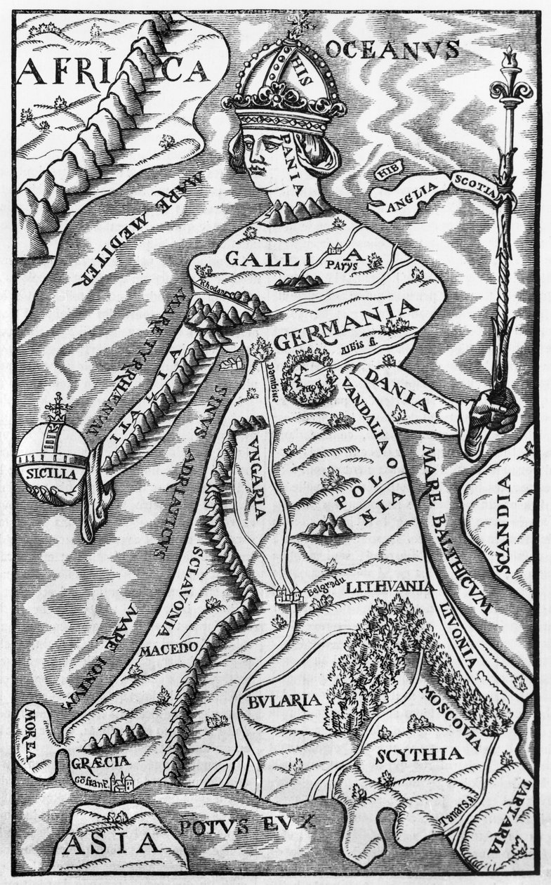 ヨーロッパの地図、ルマガシンピトレスク、1849年のイラスト 作： フランス語学校