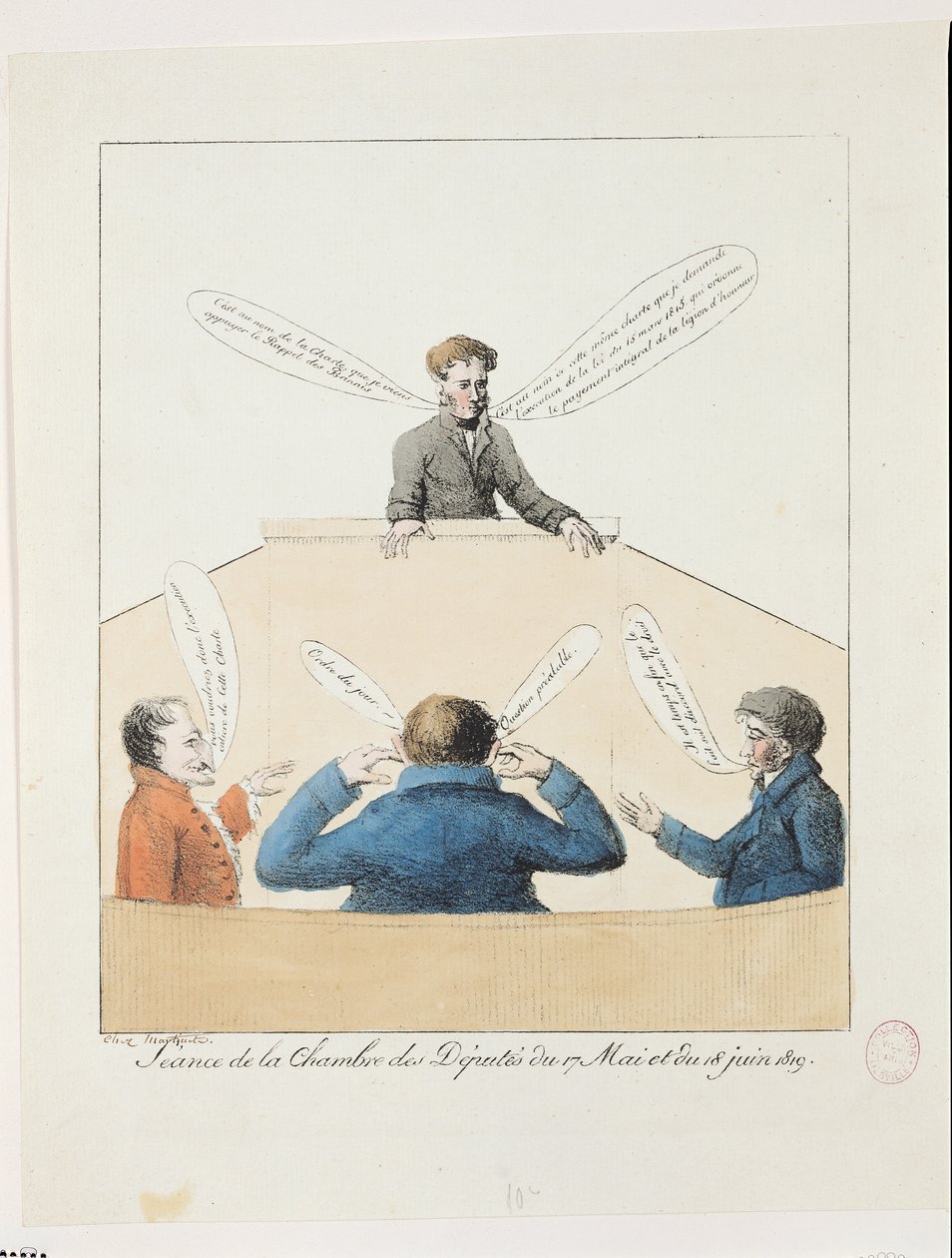 1819年5月17日から6月18日まで下院会議 作： フランス語学校
