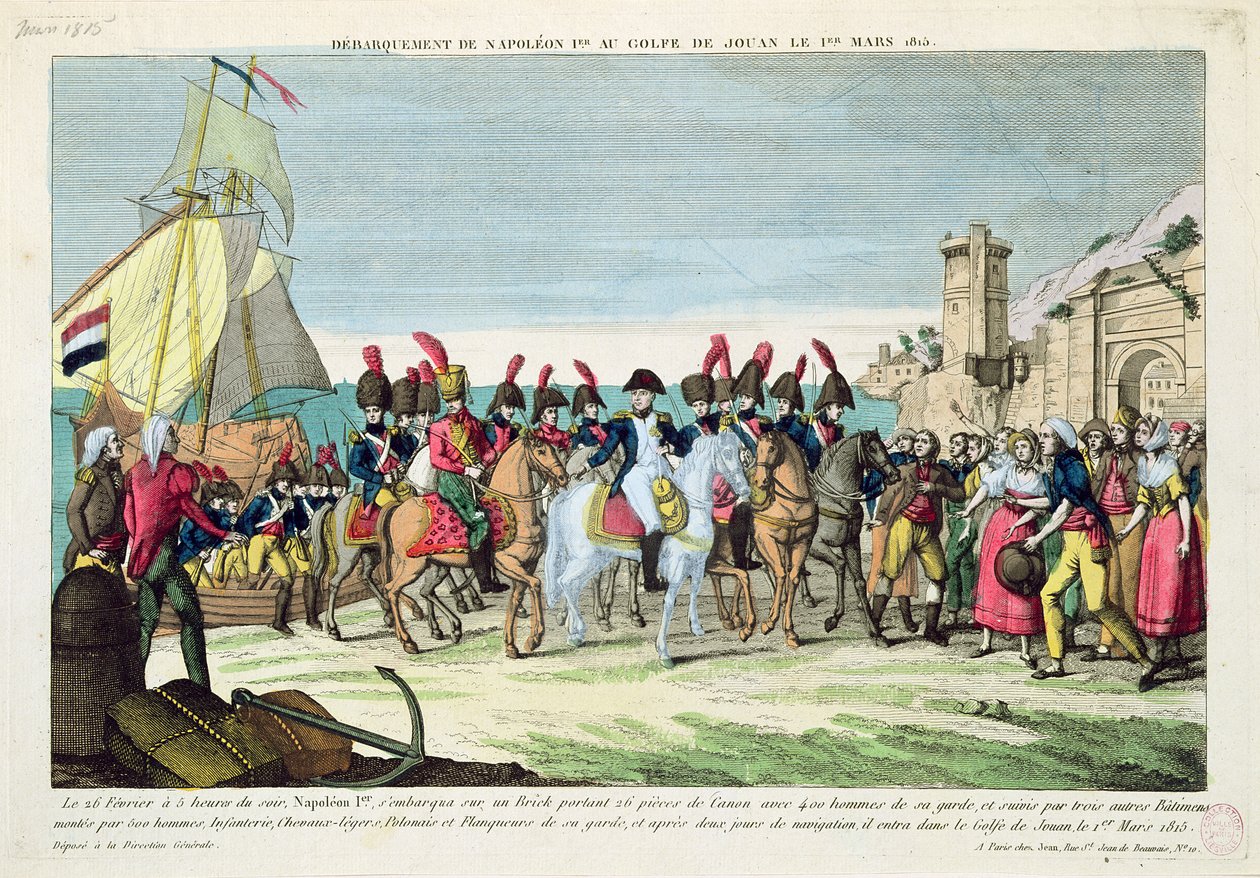 ナポレオン（1769-1821）1815年3月1日、ゴルフファンに向けて出発 作： フランス語学校