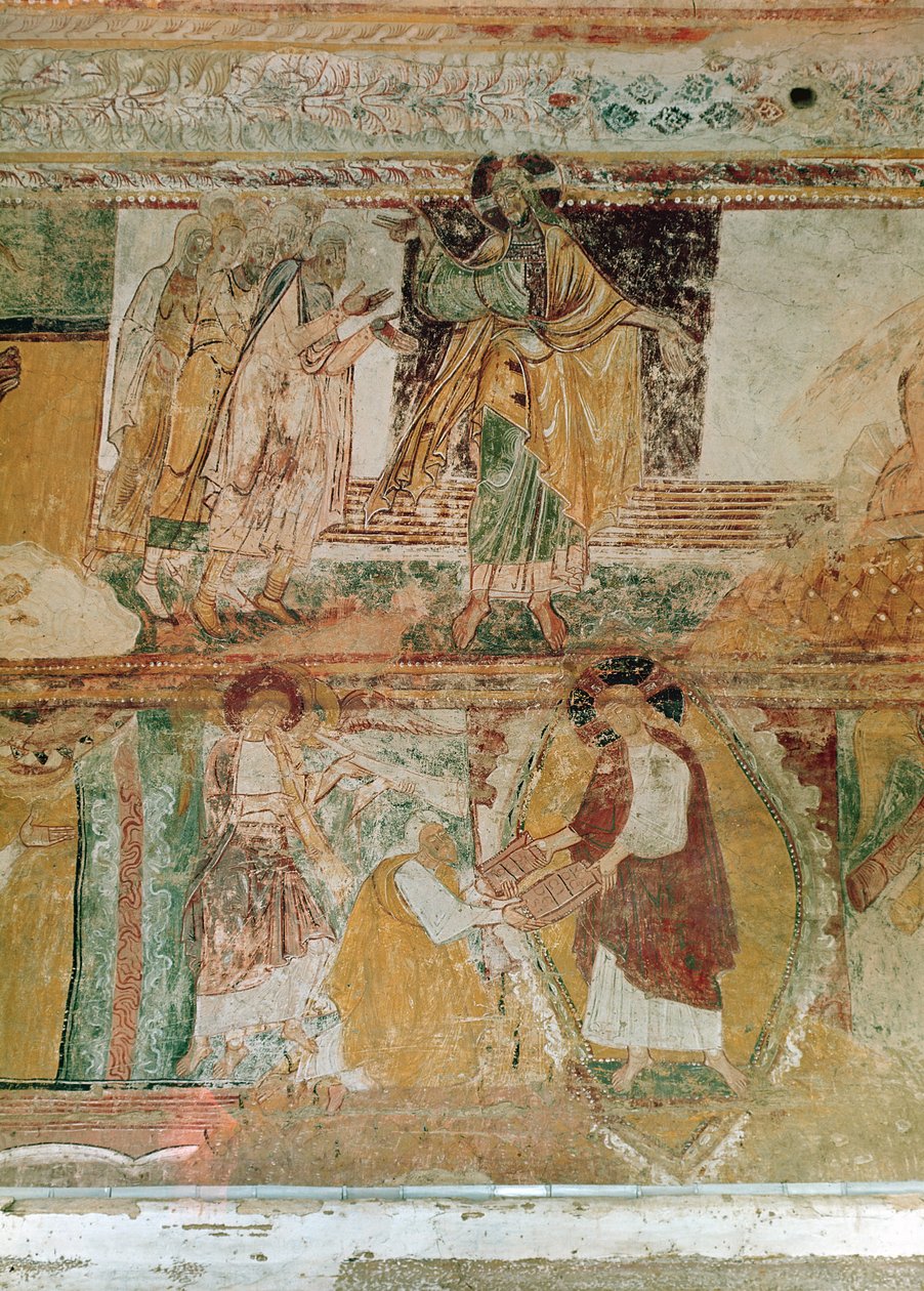 身廊からのノアの箱舟とモーセと律法の書簡、1100年頃 作： フランス語学校
