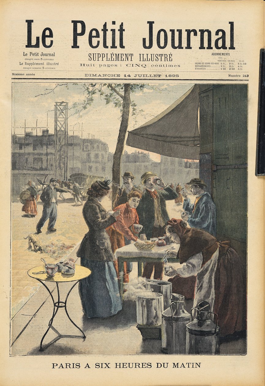 1895年7月14日「ルプチジャーナル」より、朝のシックスオクロックでのパリ 作： フランス語学校