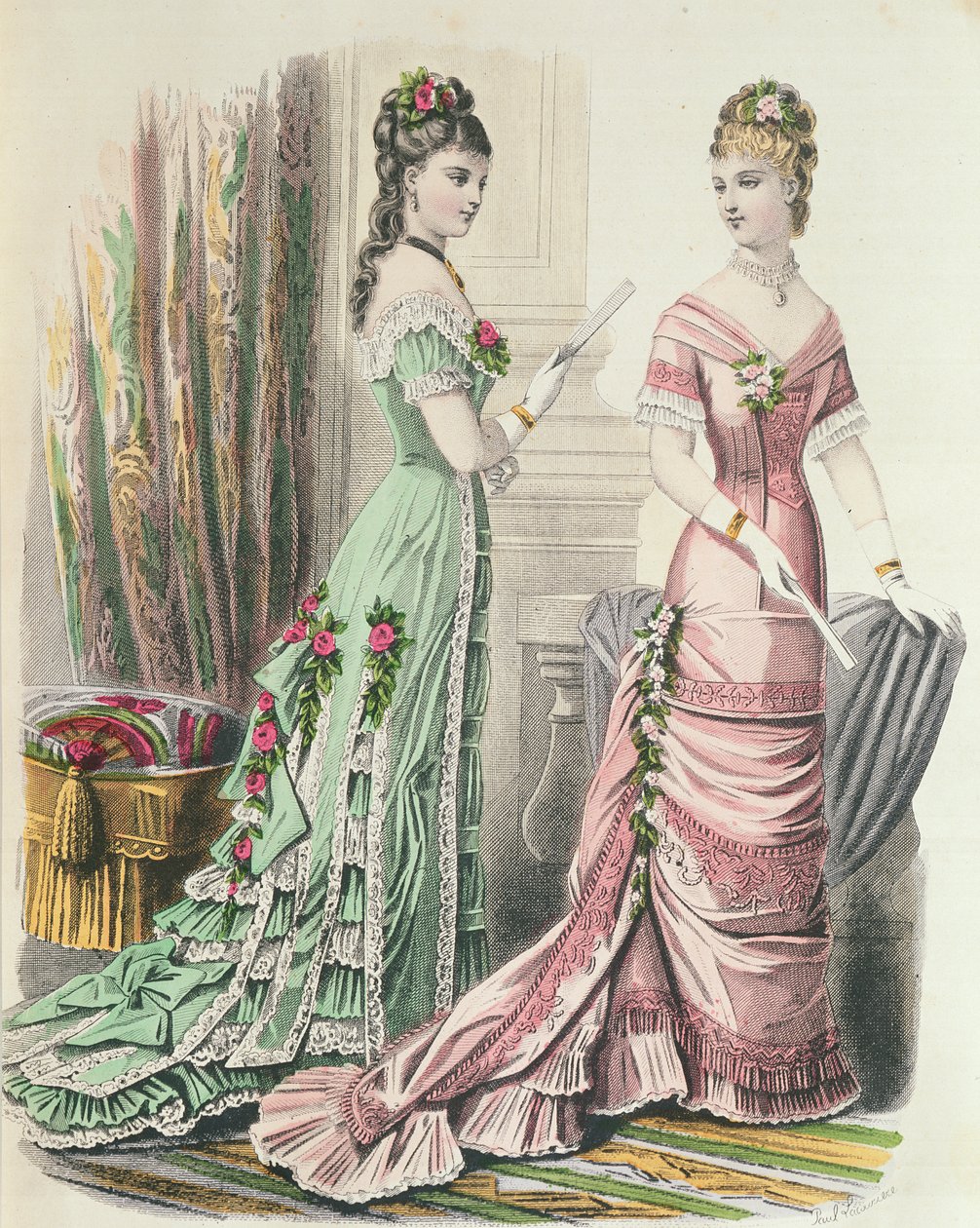 パリのファッション、「Journal des Demoiselles」から1878年にDupuy Parisを発表 作： フランス語学校