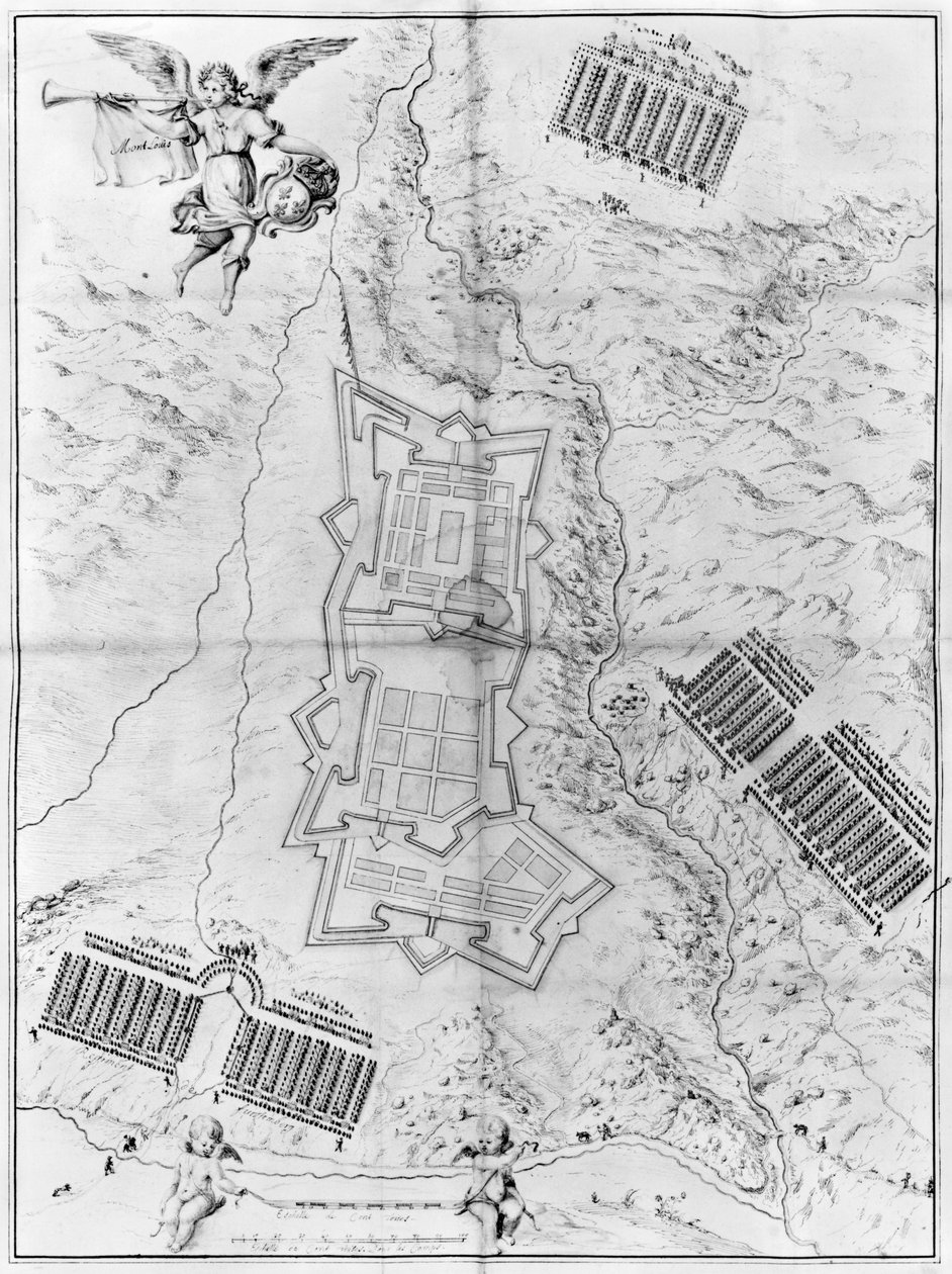 モンルイの町と城塞の計画と地図 作： フランス語学校