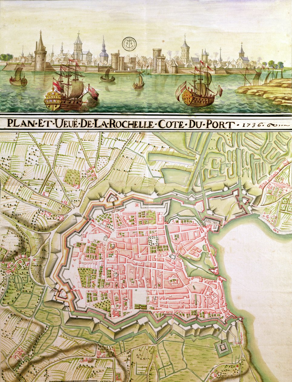ラロシェルの町の計画、1736年 作： フランス語学校