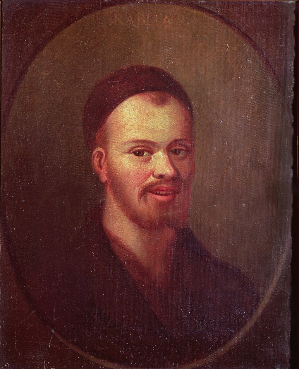フランスの風刺作家、フランソワ・ラベレ（c.1494-c.1553）の肖像 作： フランス語学校