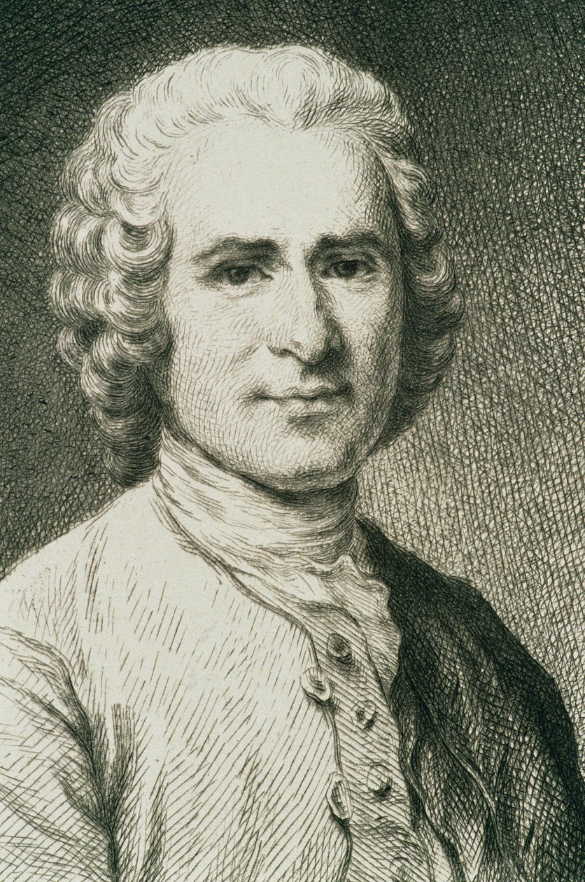 ジャン・ジャック・ルソーの肖像（1712-78）フランスの哲学者 作： フランス語学校