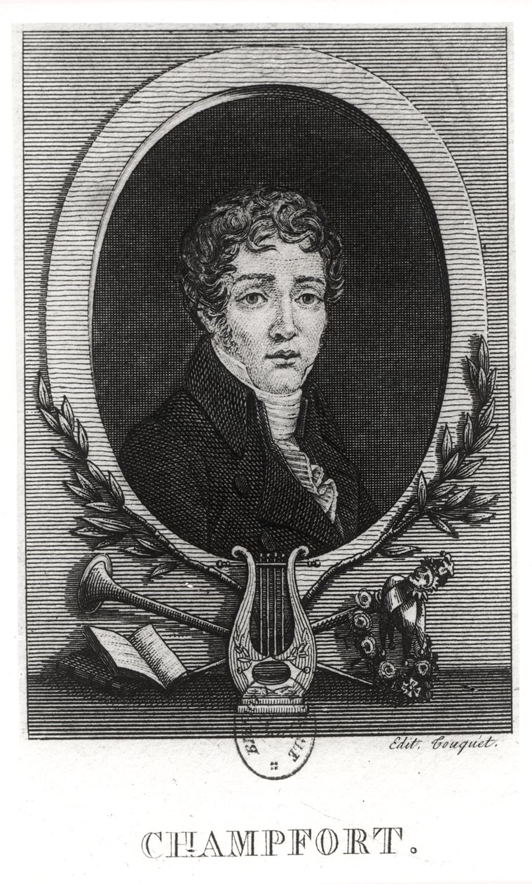 ニコラ・ド・シャンフォールとして知られるセバスチャン・ロック・ニコラ（1740-1794）の肖像 作： フランス語学校