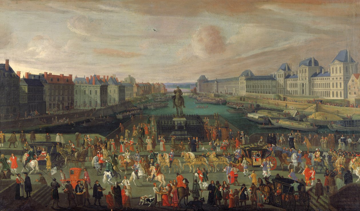 ルイ14世の行列（1638〜1715年）、ポンヌフを横切る、1665-69年 作： フランス語学校