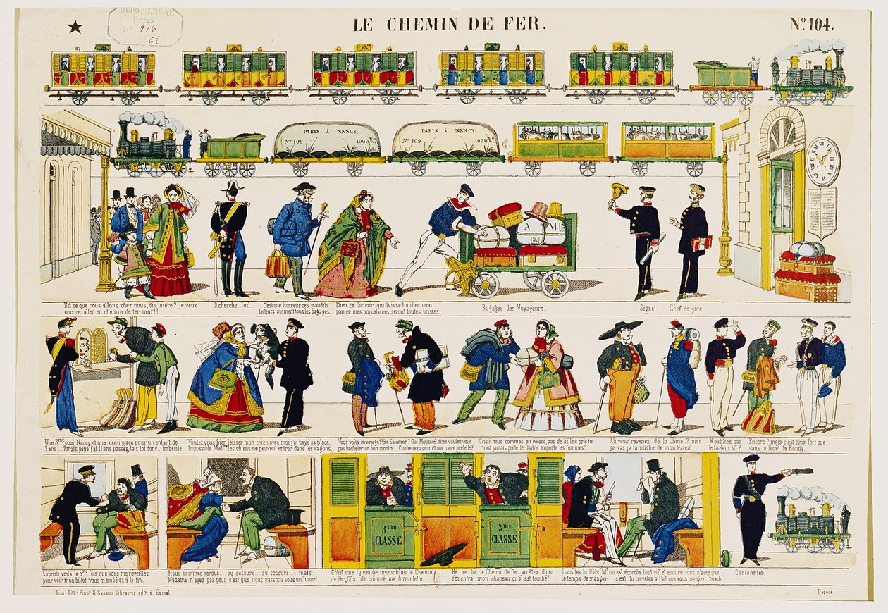 鉄道旅行、1850年頃 作： フランス語学校