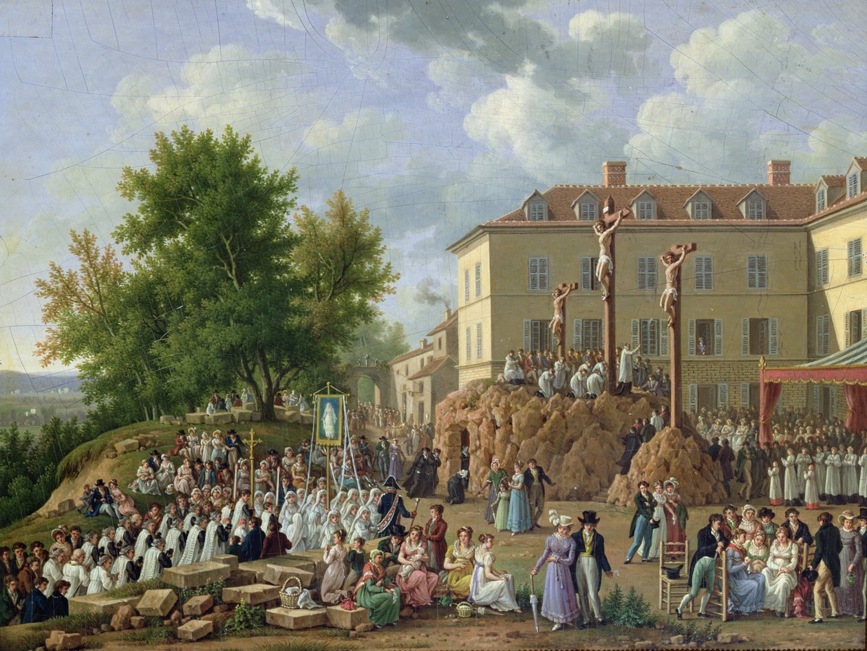 モンヴァレリアンへの宗教的行列、1819 作： フランス語学校