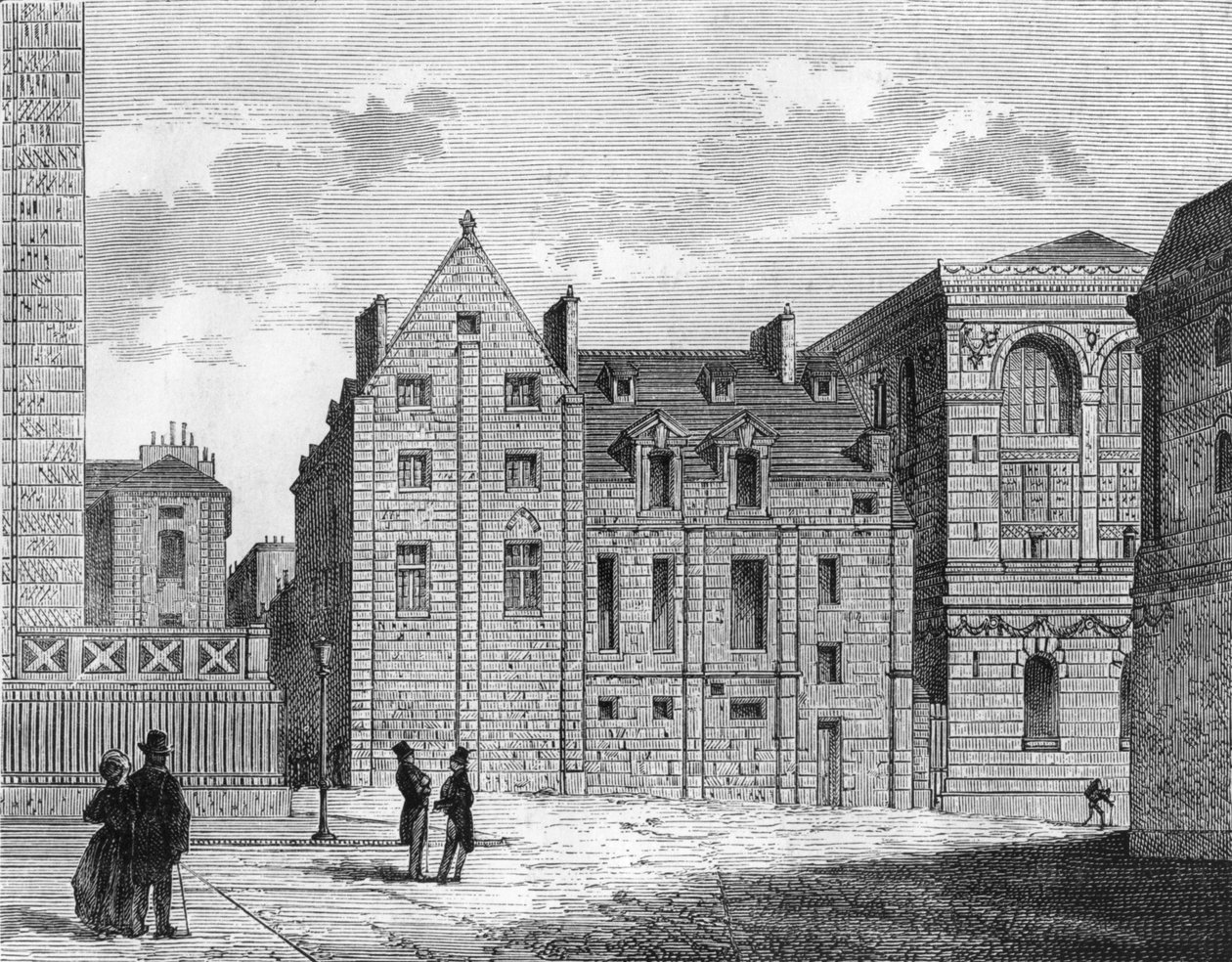 モンタイグ大学の遺跡、1850年頃 作： フランス語学校