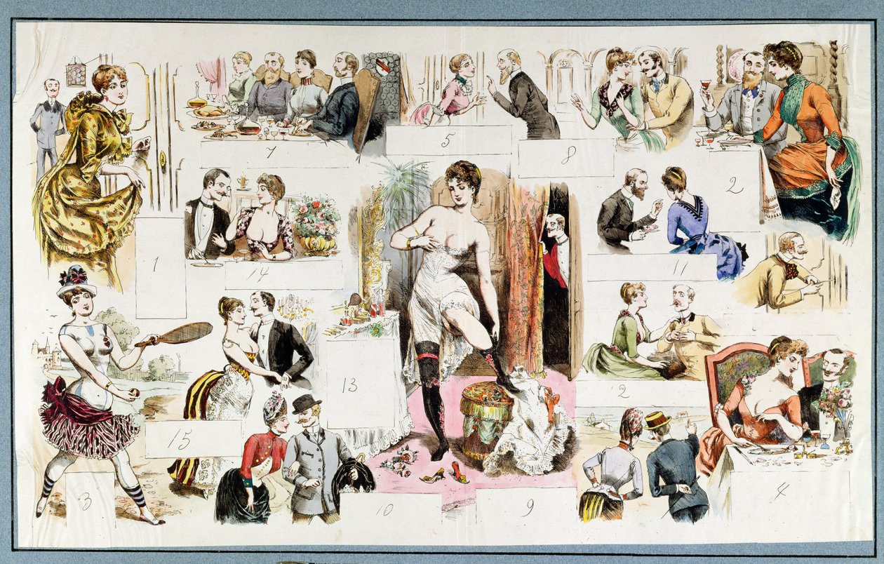遊女の日常生活、1880年頃 作： フランス語学校