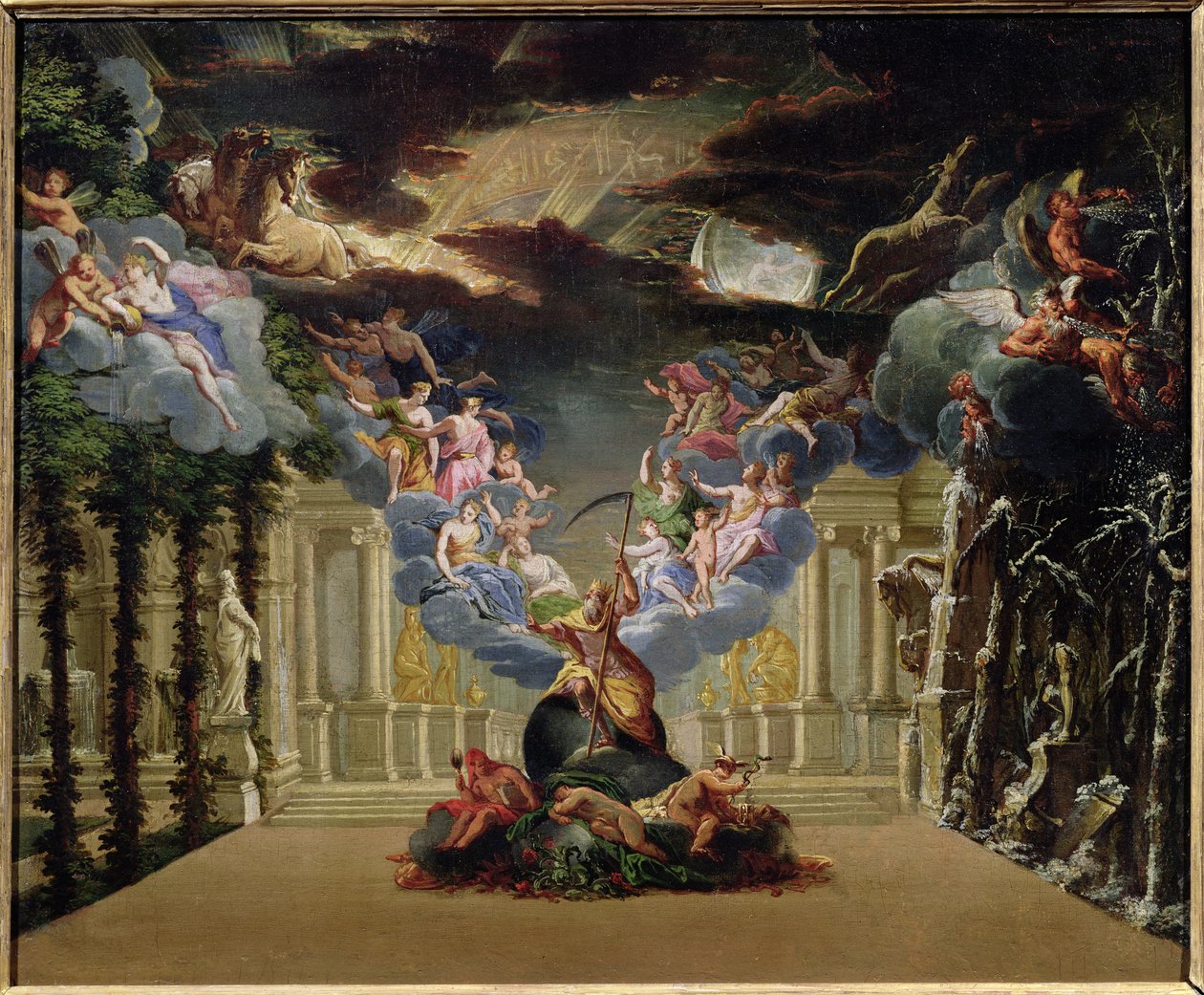 Jean-Baptiste Lully（1632-87）による &39;Atys&39;のセットデザイン 作： フランス語学校
