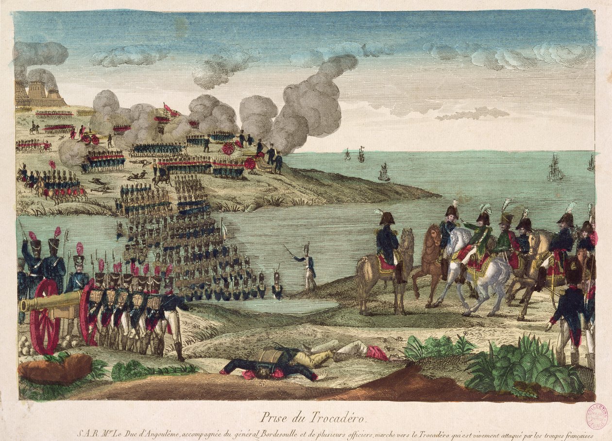 トロカデロの包囲、ルイアントワーヌドゥフランス（1775-1844）ドゥクアングレーム、1823年8月31日 作： フランス語学校