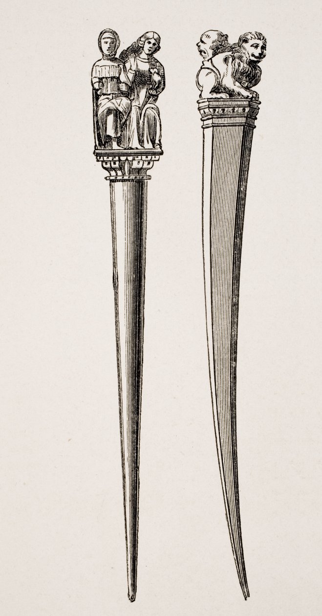 14世紀に執筆に使用されたスタイラスは、1847年に出版されたPaul Lacroix（1806-84）の「Le Moyen Age et La Renaissance」から 作： フランス語学校