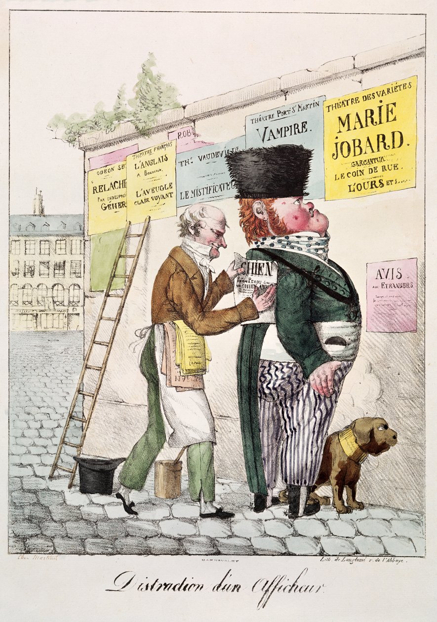 ビルのステッカーの娯楽、1820 作： フランス語学校