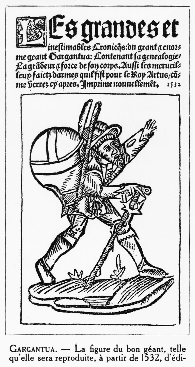 グッドジャイアント、1532年版のフランソワラベルレー（1494-1553）の「Gargantua」からの複製 作： フランス語学校