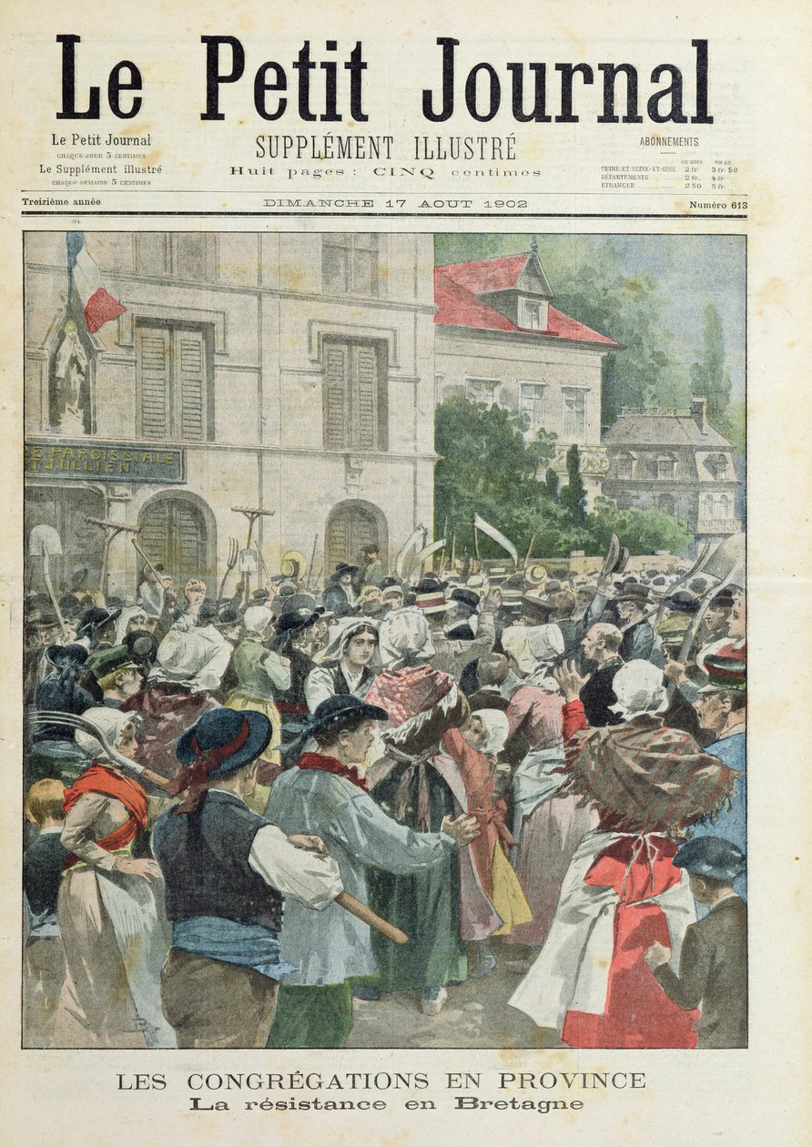ブルターニュのレジスタンス、1902年8月17日「Le Petit Journal」より 作： フランス語学校