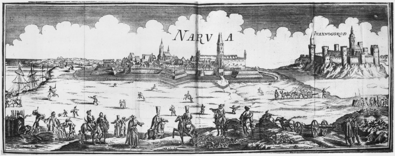 1700年にナルバを包囲したロシア軍 作： フランス語学校