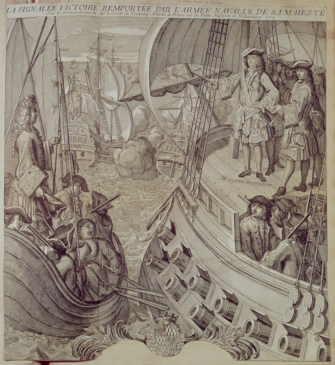 1704年のイギリスとオランダの艦隊に対するルイ14世（1638-1715）の海軍の勝利 作： フランス語学校