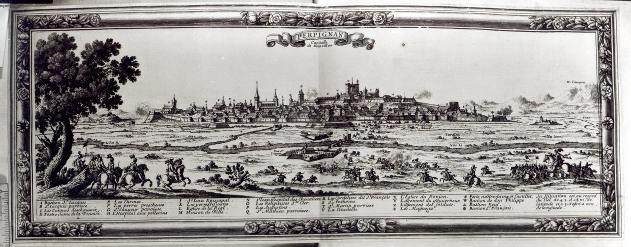 1645年頃、南フランス、ペルピニャンの景色 作： フランス語学校