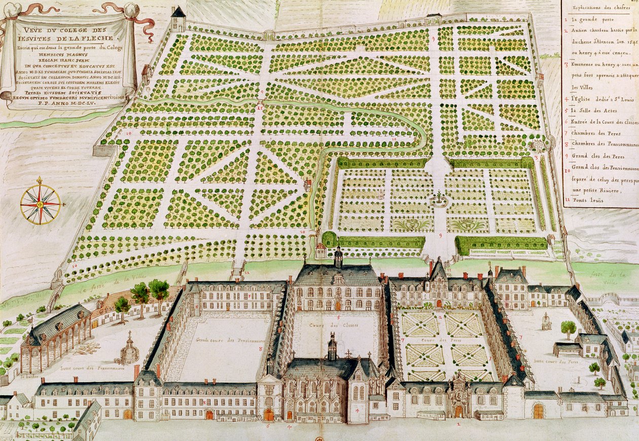 ラフレッシュのイエズス会大学の眺め、1655年 作： フランス語学校