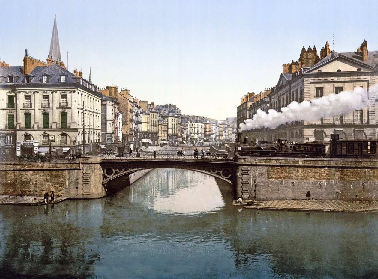 ナントにおけるエドレとロワールの合流点、1890年〜1900年 作： フランスの写真家