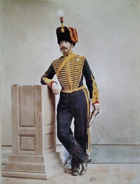 第二帝国の時のフランスの兵士（色の写真） 作： フランスの写真家