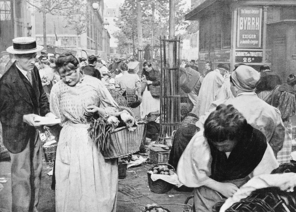 買い手と売り手のホーカー、パリ、レアール、1896年 作： フランスの写真家
