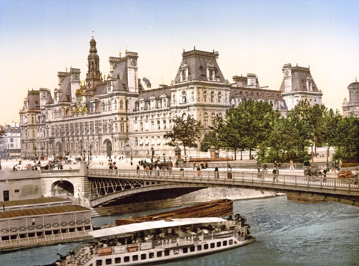 ポンダルコレとパリのオテルドヴィル。 c。1900 作： フランスの写真家