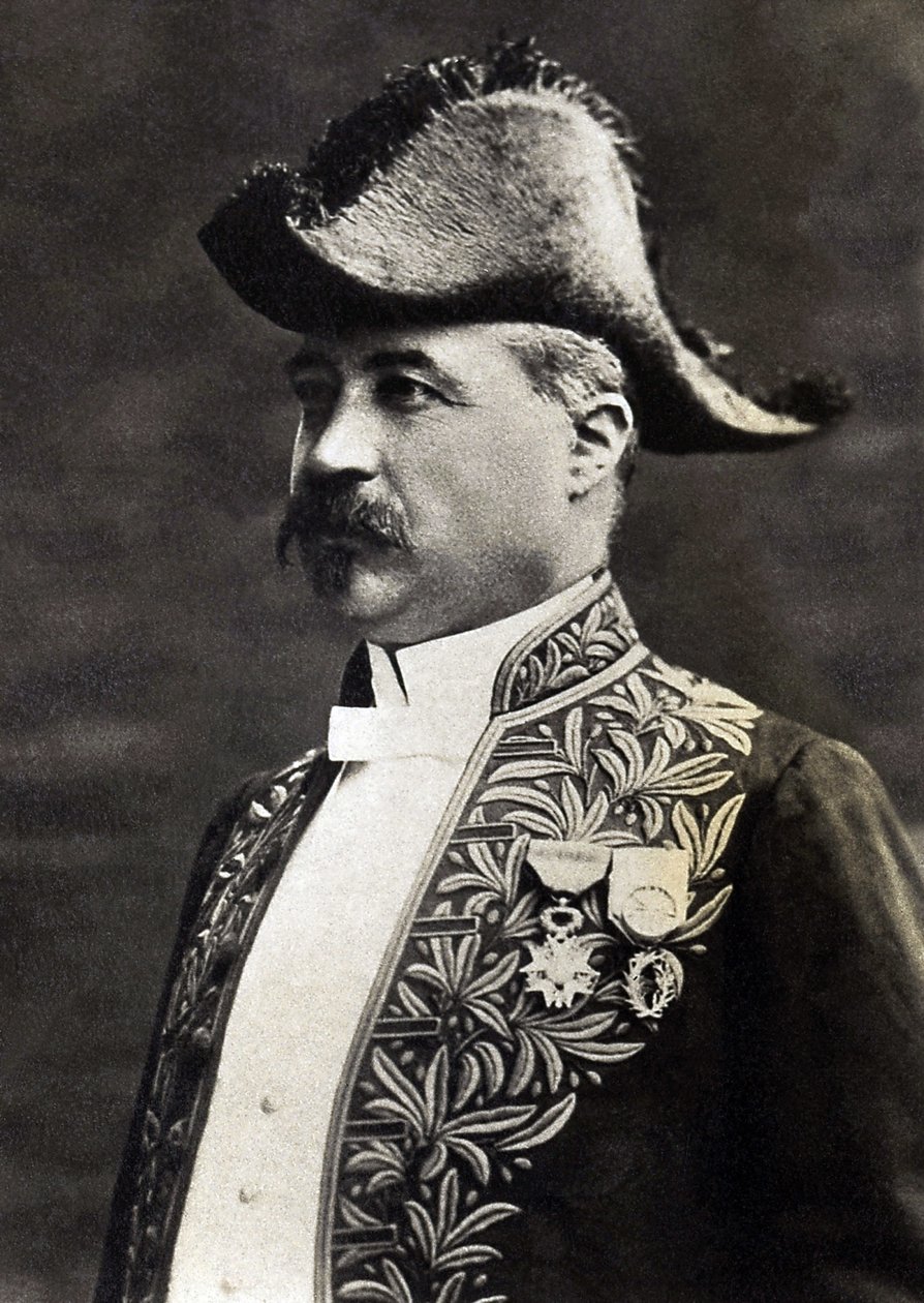 文芸評論家、文学史家、フランスのエッセイストであるエミール・ファゲ（1847-1916）の肖像。 作： フランスの写真家