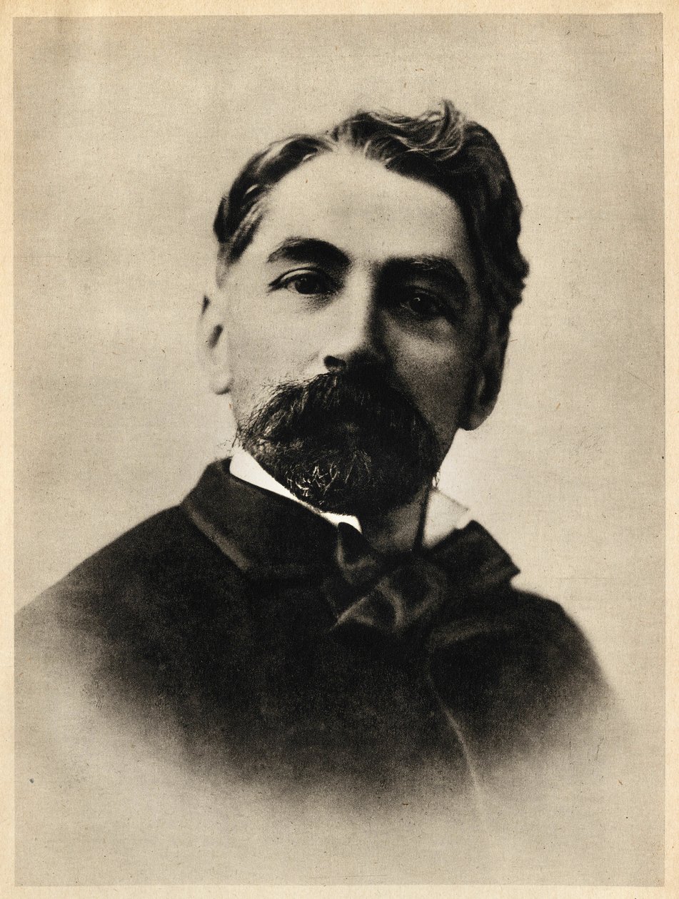 1869年、Stephane Mallarmeとして知られるEtienne Mallarmeのポートレート 作： フランスの写真家