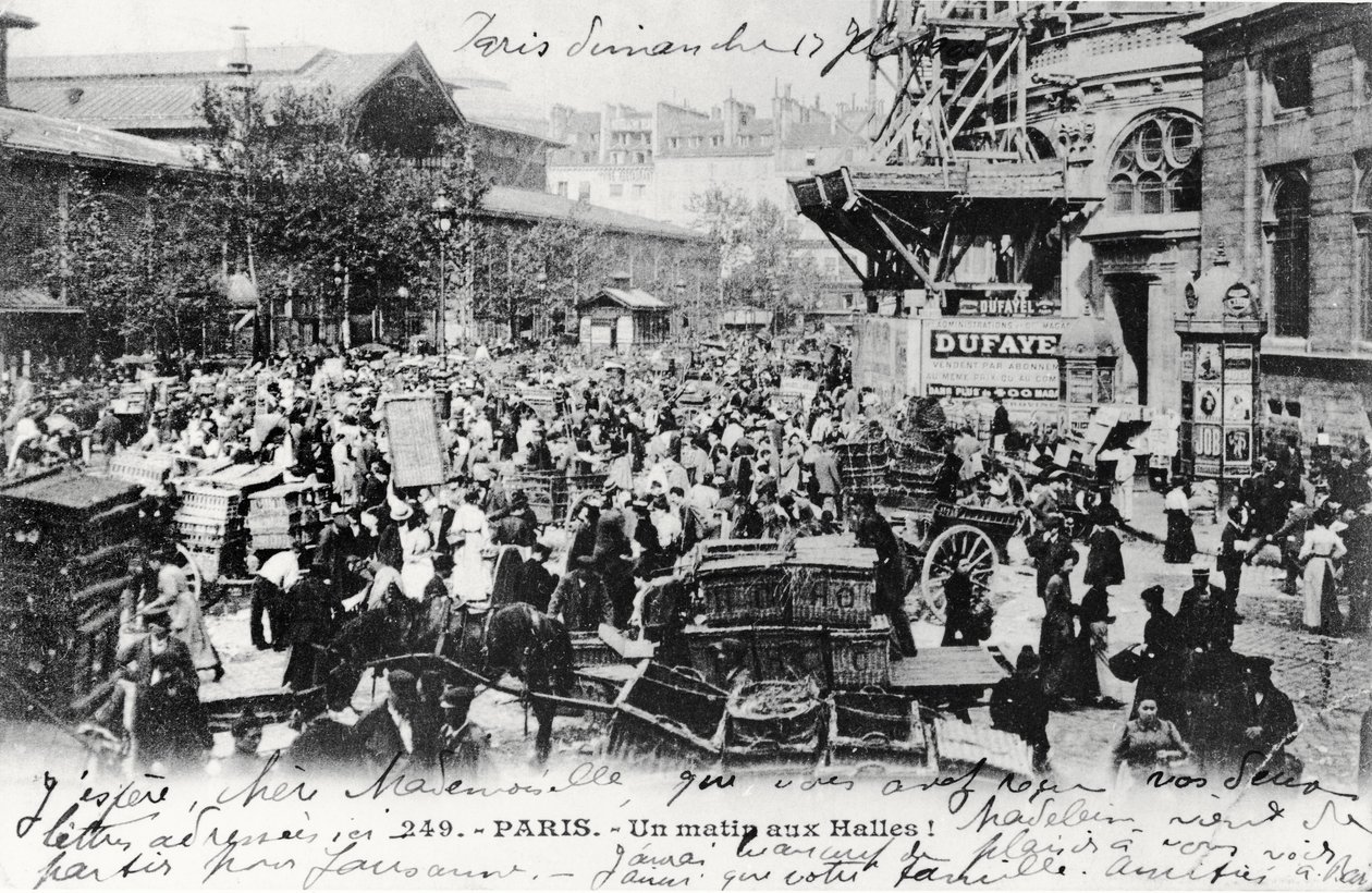 1914年以前のパリ、レアールのポストカード 作： フランスの写真家