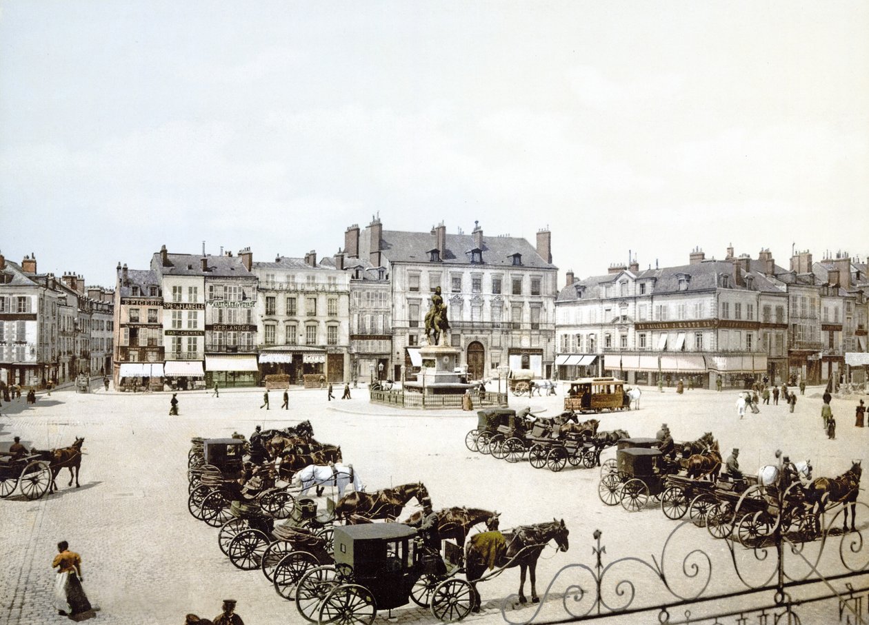 ジャンヌダルク、マルトロイ広場、オルレアンのパブの像。 c。1900 作： フランスの写真家